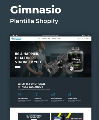 Plantilla Shopify para gimnasios, gym Shopify store